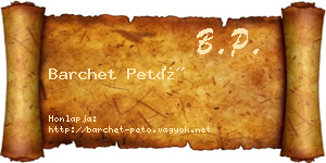 Barchet Pető névjegykártya